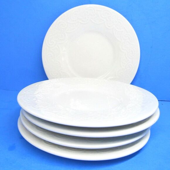 Tabletops Unlimited Battenburg Lace 6 1/4" Plates Saucers  Bundle of 5 - Picture 2 of 5